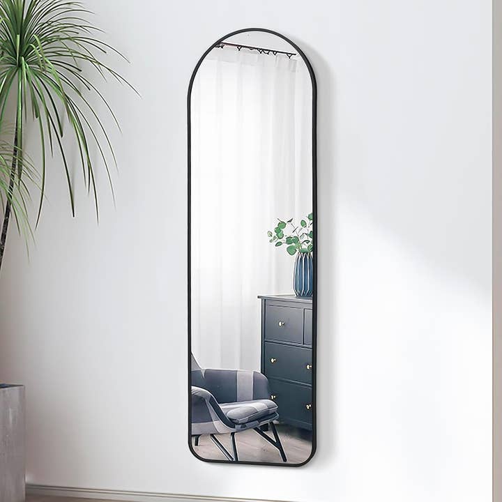 Black 57 Inch Full Length Arch Mirror For Entryway for wholesale on Faire