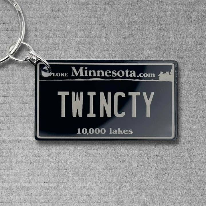 Minnesota mini chaveiro de matrícula nos EUA, etiquetas de lembrança, presente por atacado de Harkak Creative