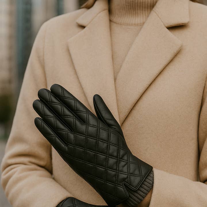 Club Rochelier Ladies Quilted Leather Glove With Cuff for wholesale by Allesco Inc.