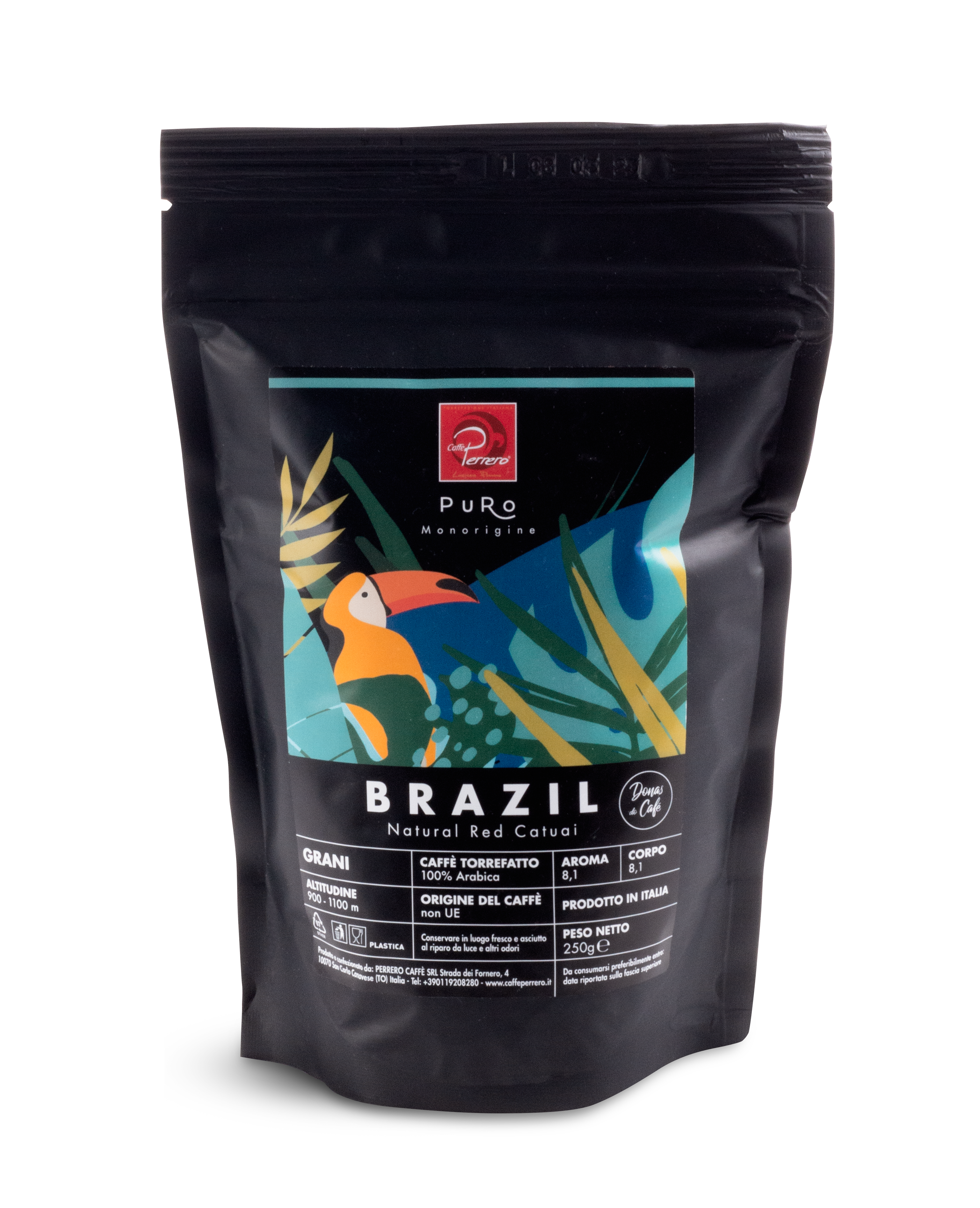Caffè Perrero - Wholesale Coffee Beans - Perrero Coffee Pure Origin - Brazil Natural Red Catuai 250g0