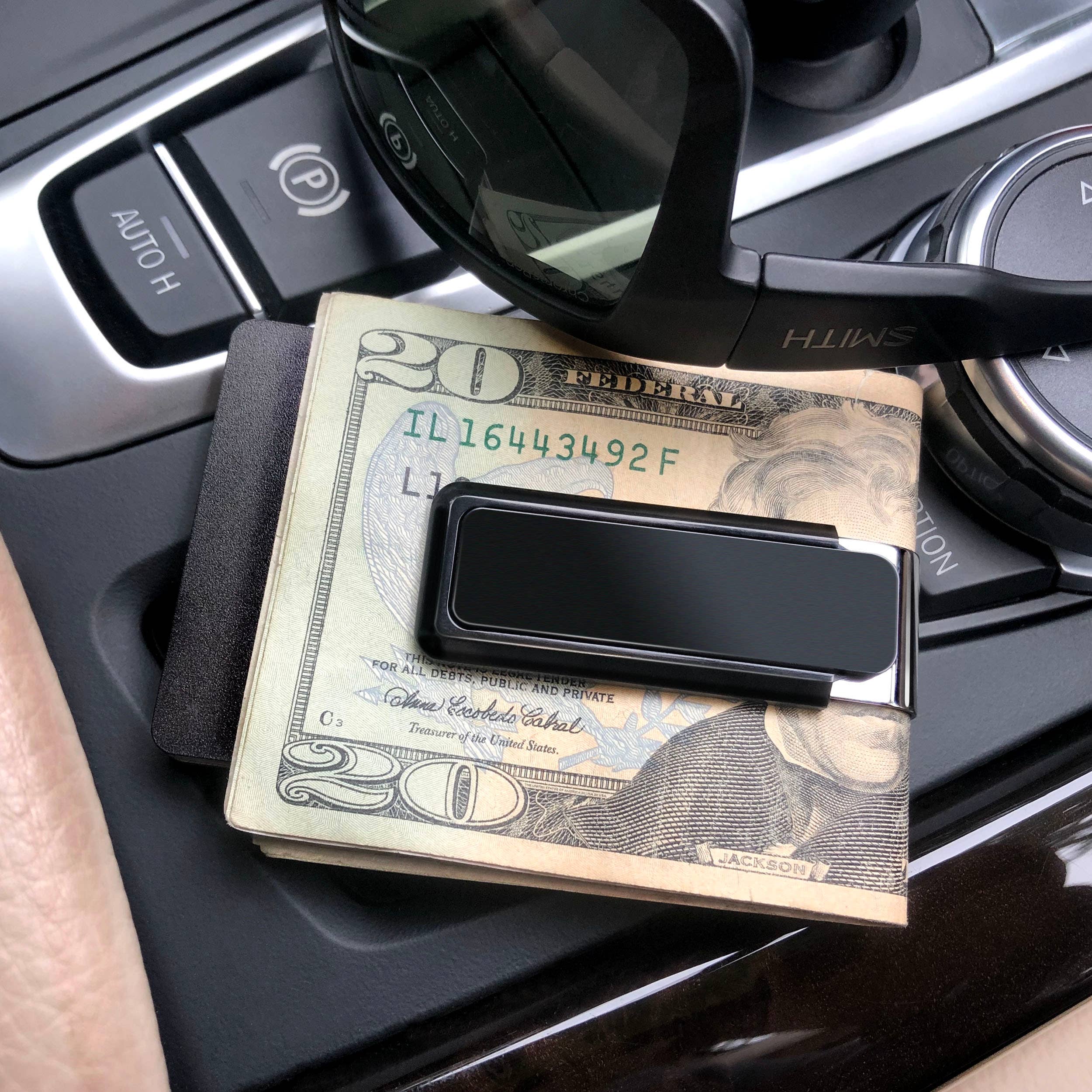 M-Clip - Venta al por mayor Clip para billetes - Unisex - Pinza para billetes ultraligera de aluminio negro sólido3