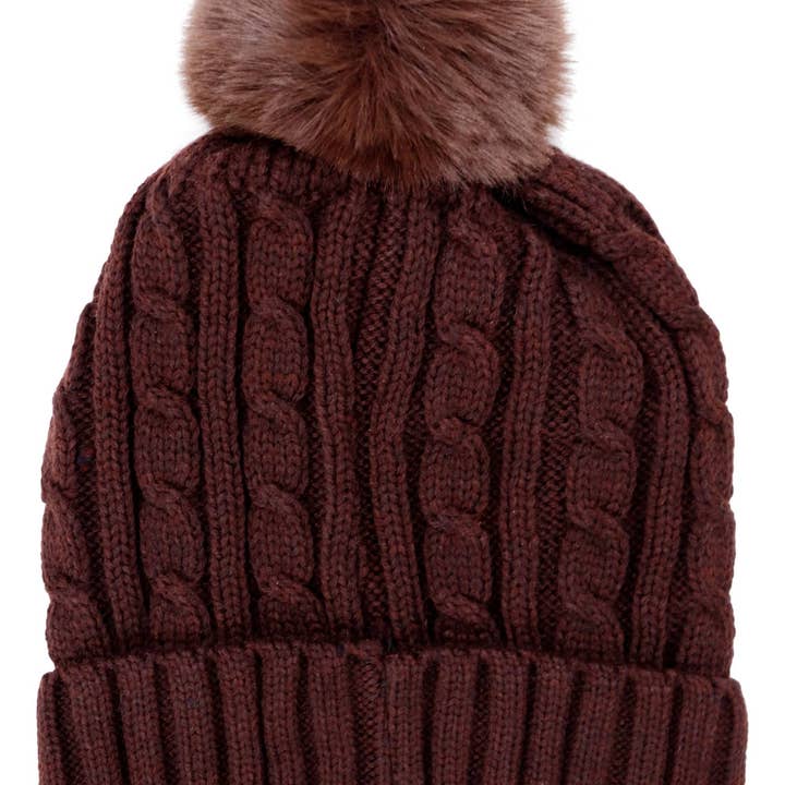 ASSORTED Cable Bling Chunky Knitted Fleece Lined Beanie for wholesale on Faire6