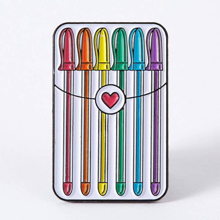 Stationery Gel Pens Enamel Pin for wholesale by Punky Pins