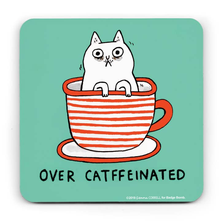 Incognito – wholesale Coasters – Gemma Correll - Over Catffeinated Coaster