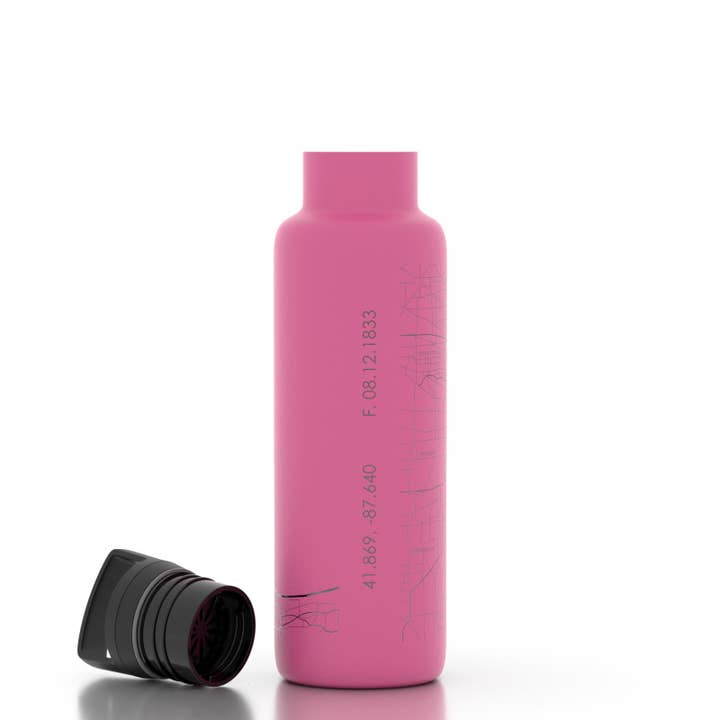 Well Told - Wholesale Water Bottle - Chicago, IL City Map - 21 oz Insulated Water Bottle7