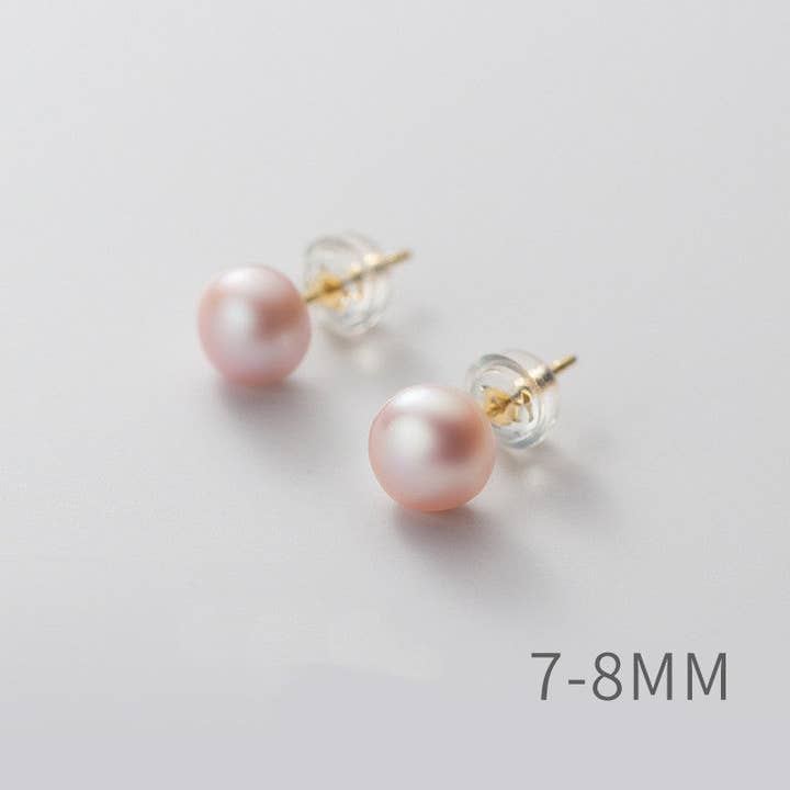 Perimade & Co. LLC - Wholesale Stud/Post Earrings - White Pink Purple Pearl Stud Earrings in 925 Sterling Silver22