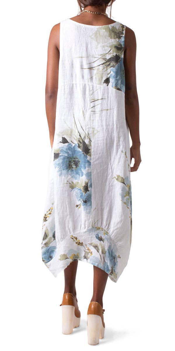 Gigi Moda - Wholesale Dress - Women's - Floral Linen Sleeveless Dress8
