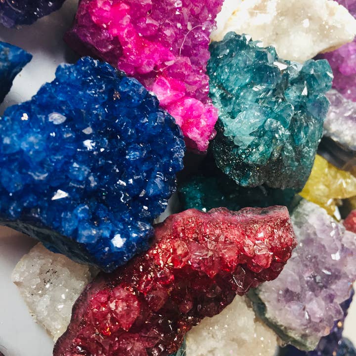 Crystals - 1 lb Bag - Loose Dyed Druzy Amethyst Crystals for wholesale by Mahalo Market