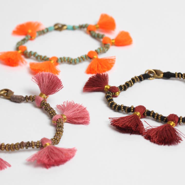 Bohemia Design - Wholesale Woven/Braided Bracelet - Kriti Tassel Bracelets
