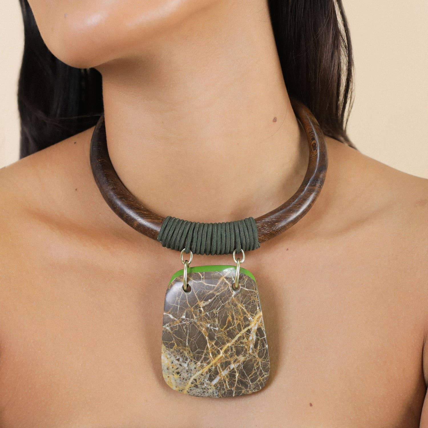 Nature Bijoux - Wholesale Bib Necklace - KOMODO rigid breastplate necklace1