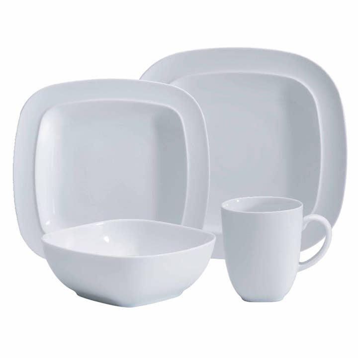 Denby - Wholesale Dinnerware Set - White Square 4 Pc Set
