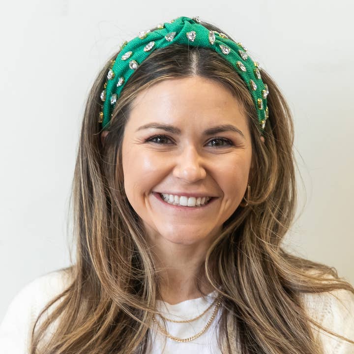 Diadema tejida tradicional - Gema verde para venta al por mayor de Headbands of Hope | One Purchased One Donated