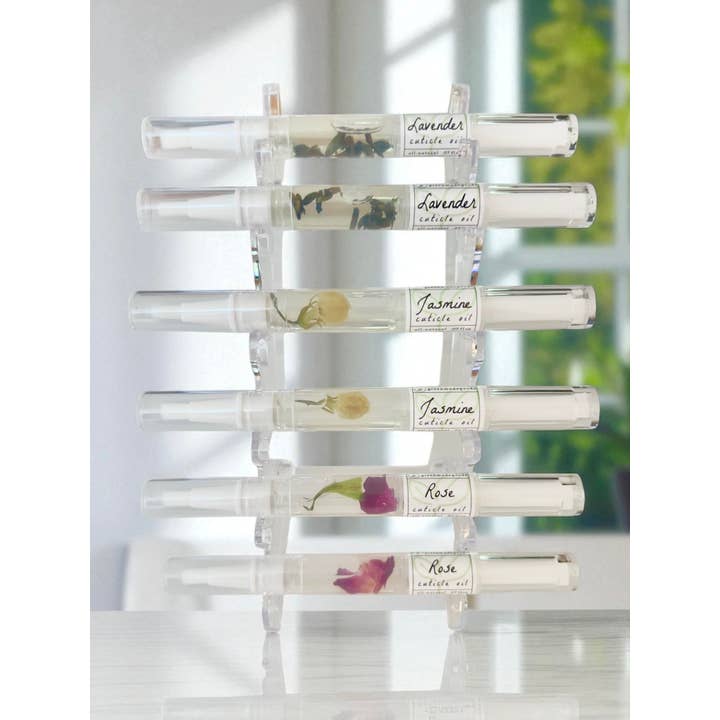 Greenmade goods - Wholesale Cuticle Oil - Cuticle Oil 6 Slot Display + 12 Lavender, Jasmine, Rose Pens1