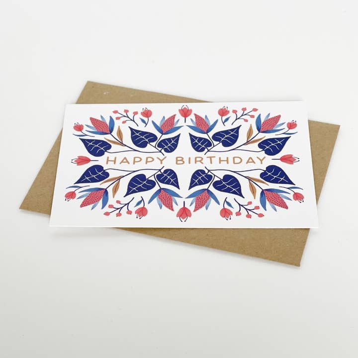 Lomond Paper Co - Vente Cartes d'anniversaire - Joyeux Anniversaire - Motif floral d'hiver4