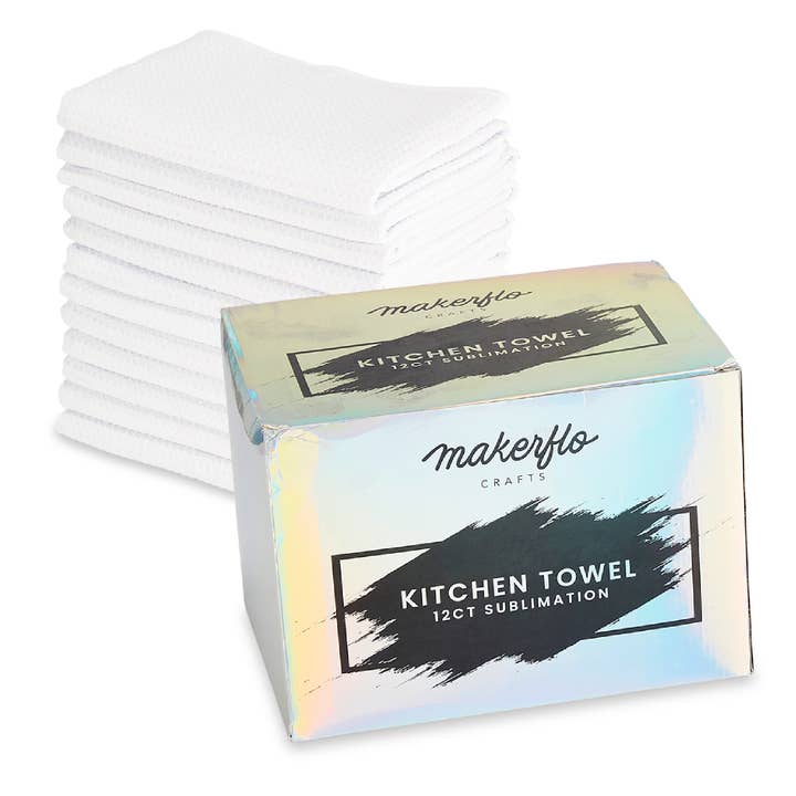 MakerFlo - Wholesale Tea Towel - Makerflo Kitchen Towel, Ideal for DIY Crafts - Sublimation