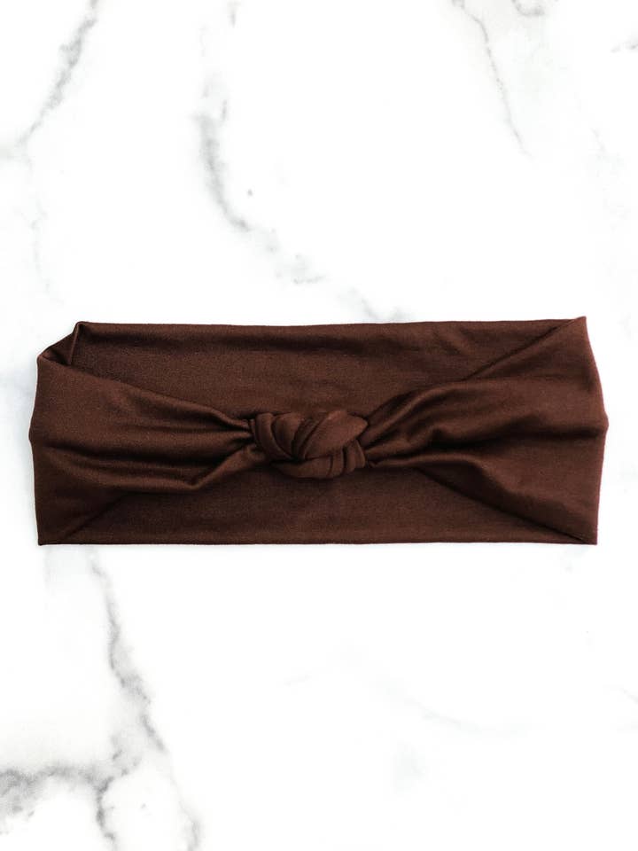 Cacao Top Knot Headband for wholesale by MandaBees Headbands