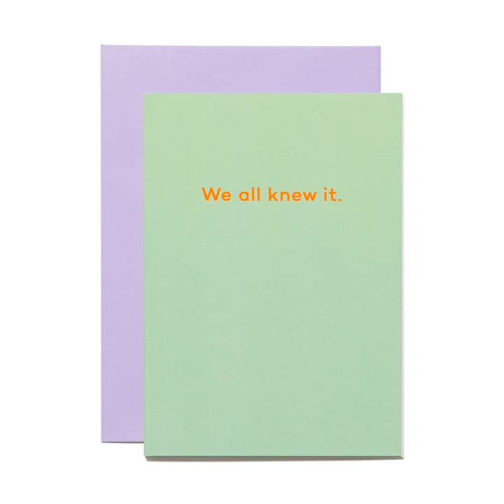 We All Knew It. new job card for wholesale by Mean Mail