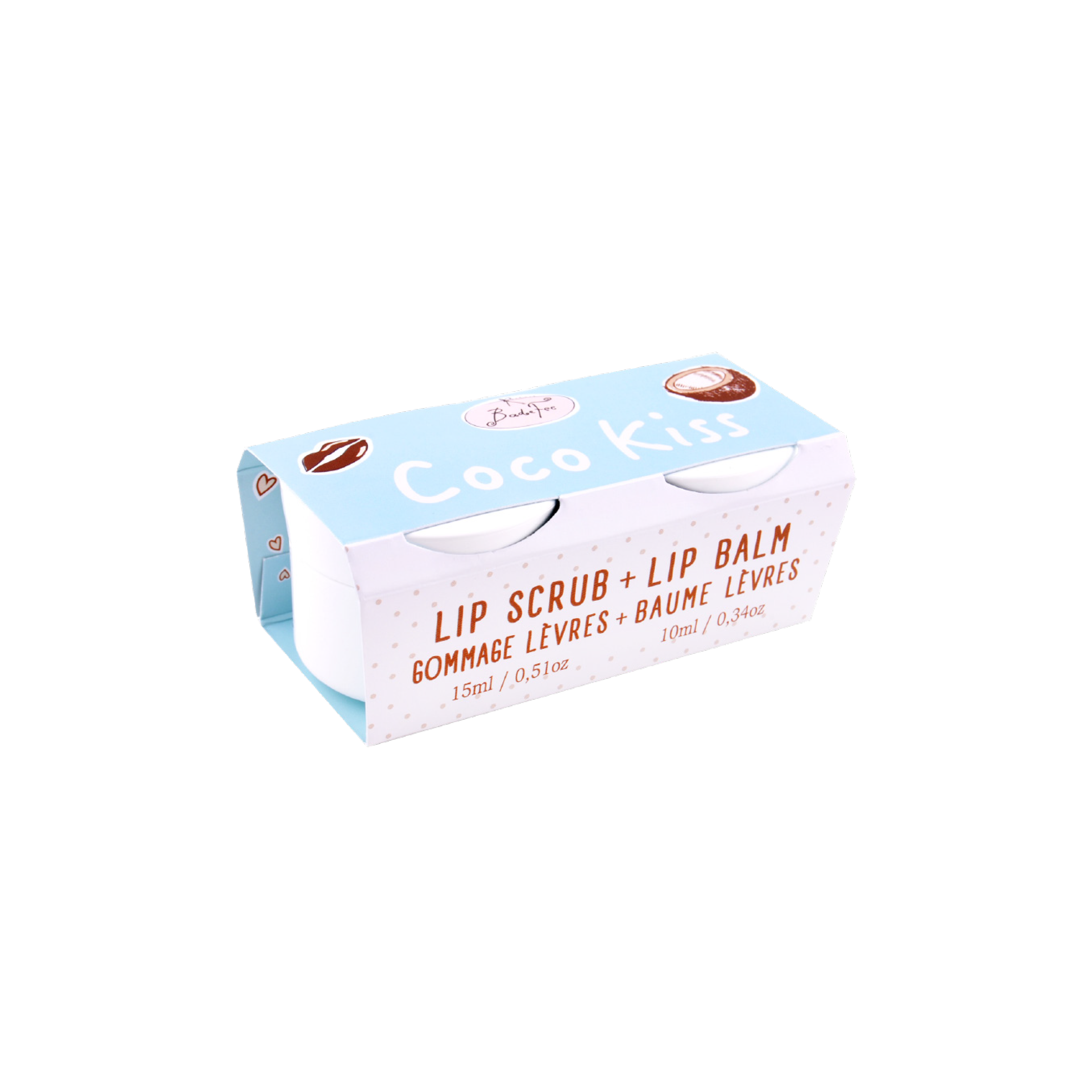 BadeFee – Großhandel Lippenbalsam – Lippenpflege Duo Coco Kiss - Lippenbalsam & Lippenpeeling1
