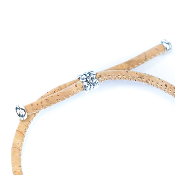 Meninas Bonitas Cork - Wholesale Beaded bracelet - Handcrafted bracelet with natural cork thread and Colorful porcelain beads.BRW-024-MIX-1010