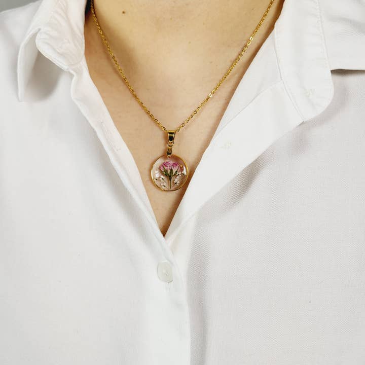 Rhodonco - Wholesale Pendant/Charm Necklace - June birth flower necklace - Rose2