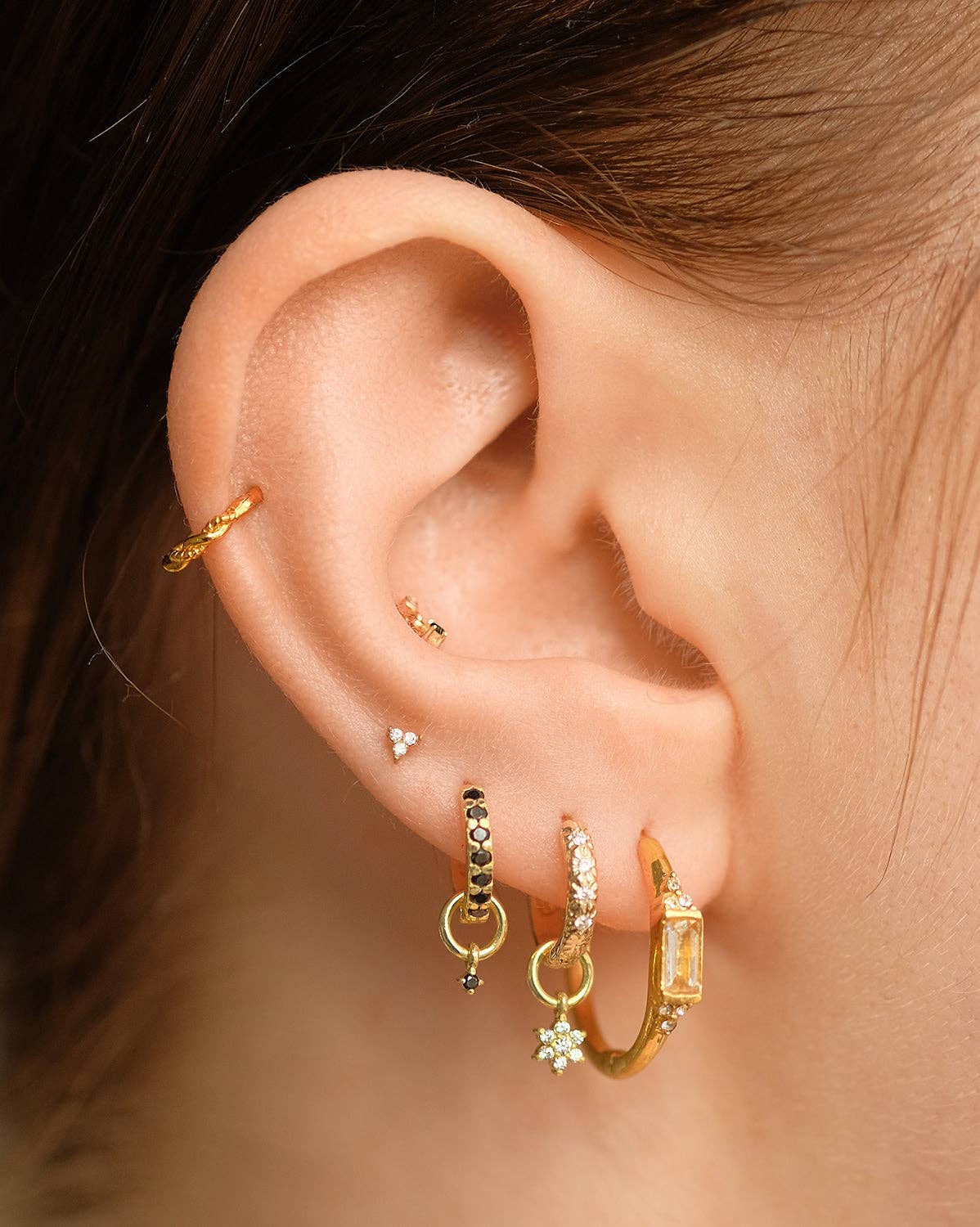 S-kin Studio Jewelry - Wholesale Stud/Post Earrings - Lisa Tiny Onyx Stud- 18K Gold Fill1