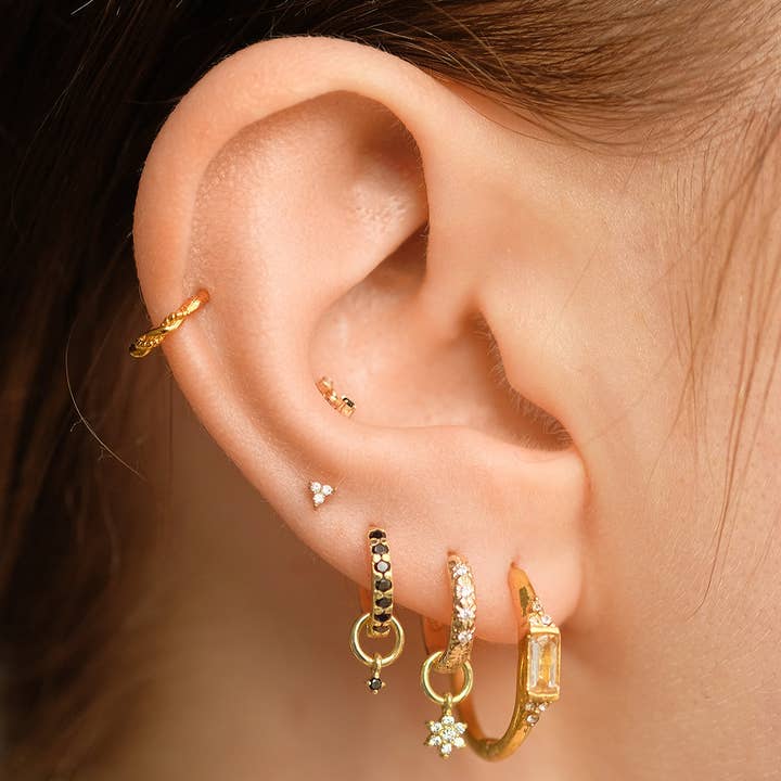 S-kin Studio Jewelry - Wholesale Stud/post earrings - Lisa Tiny Onyx Stud- 18K Gold Fill1