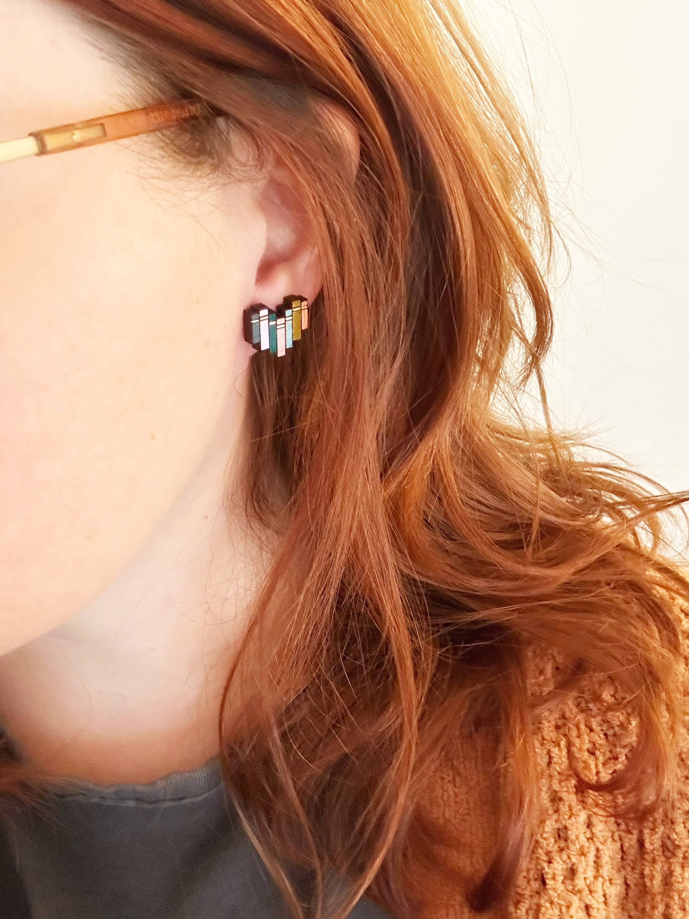 Remember November, Inc - Wholesale Stud/Post Earrings - Book Stud Earrings, Book Stack Earrings, Literary Earrings2