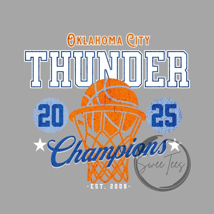 TheKingShirt - Wholesale Graphic Sweatshirt - Women's - OKC Thunder Champions Tee Shirt - Official NBA Apparel