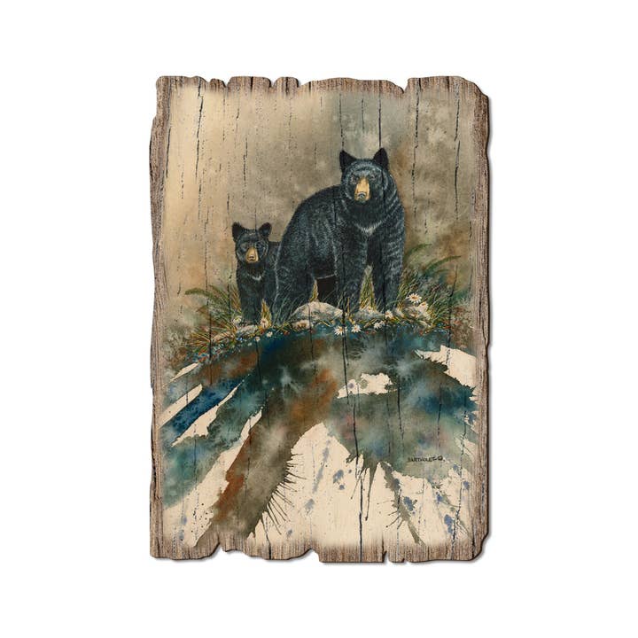 DaydreamHQ - Wholesale Postcard - Steppin' Out Bears - Wood Rustic Edge Postcards & Magnets