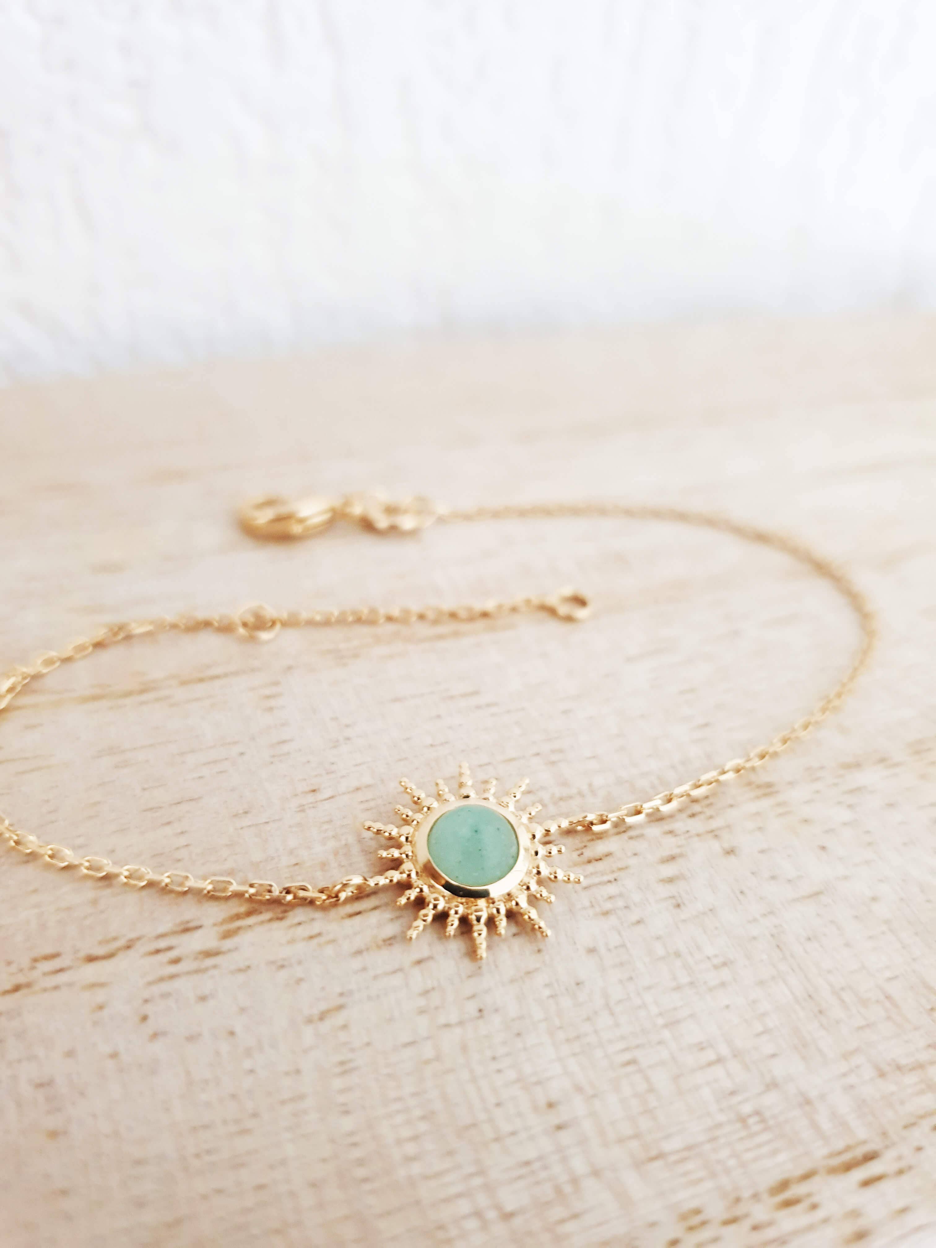 SIUKA - Wholesale Charm/Dangle Bracelet - Gold-plated bracelet “sun” with aventurine2