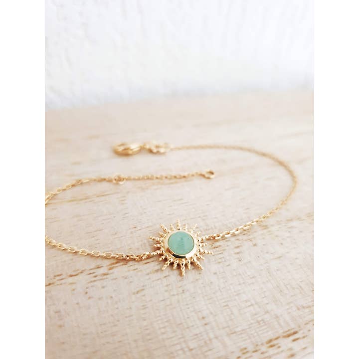 SIUKA - Wholesale Charm/Dangle Bracelet - Gold-plated bracelet “sun” with aventurine2
