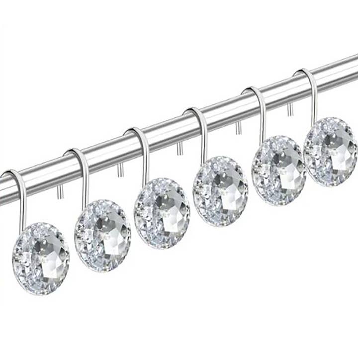 home mart goods - Wholesale Sewing button/snap - 12 Piece Set - Crystal Clear Acrylic Shower Curtain Hooks