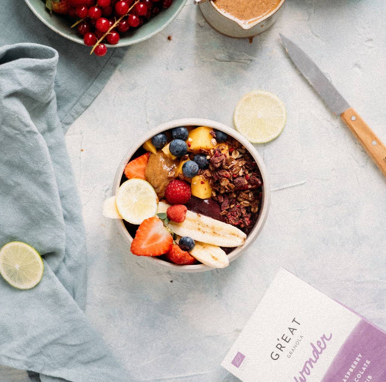 GR'EAT Granola – wholesale Granola – WONDER 300g - Raspberry • Dark Chocolate • Cacao Nibs6