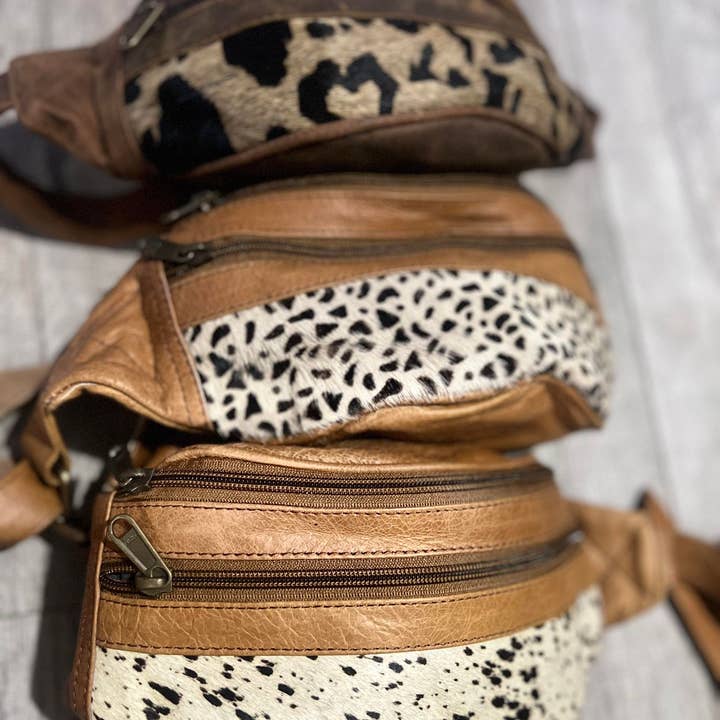 FRINGE & LUXE - Wholesale Belt Bag - Women's - Cowhide Belt bag with soft genuine leather.