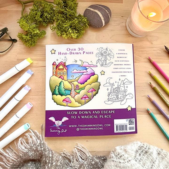 The Swimming Owl - Wholesale Coloring Book - Adult - Charming Escape Coloring Book For Adults, Teens, + Kids