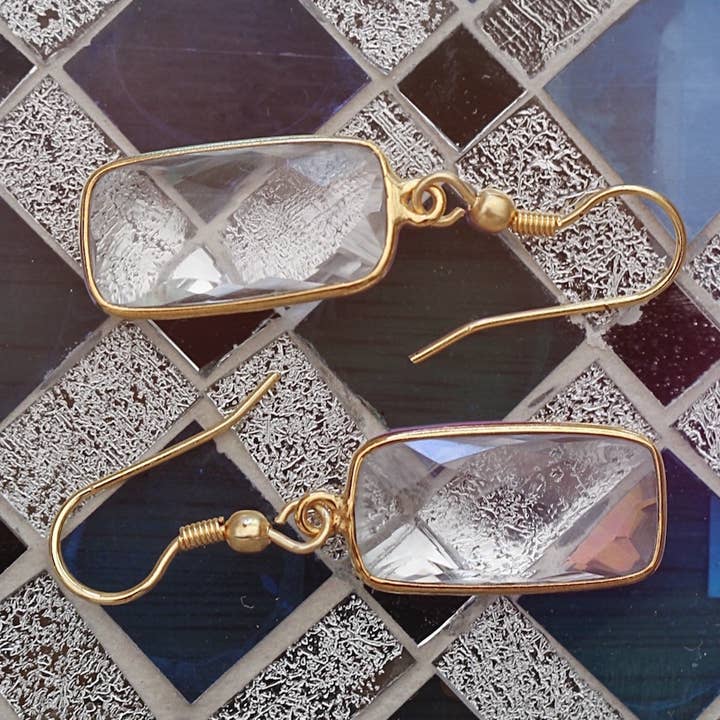 Brincos Bina Crystal Quartz por atacado de Sitara Collections