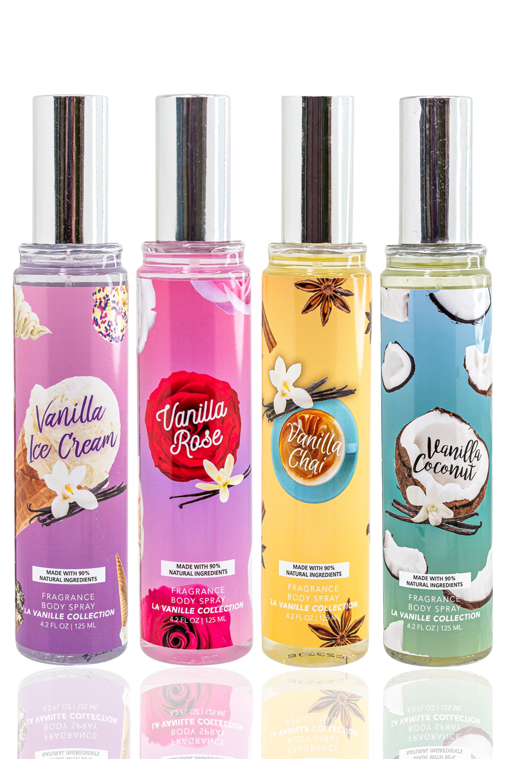 So French Perfumes - Wholesale Face & Body Mist/Water - Vanilla Dream 4-Piece Body Mist Sampler Set2