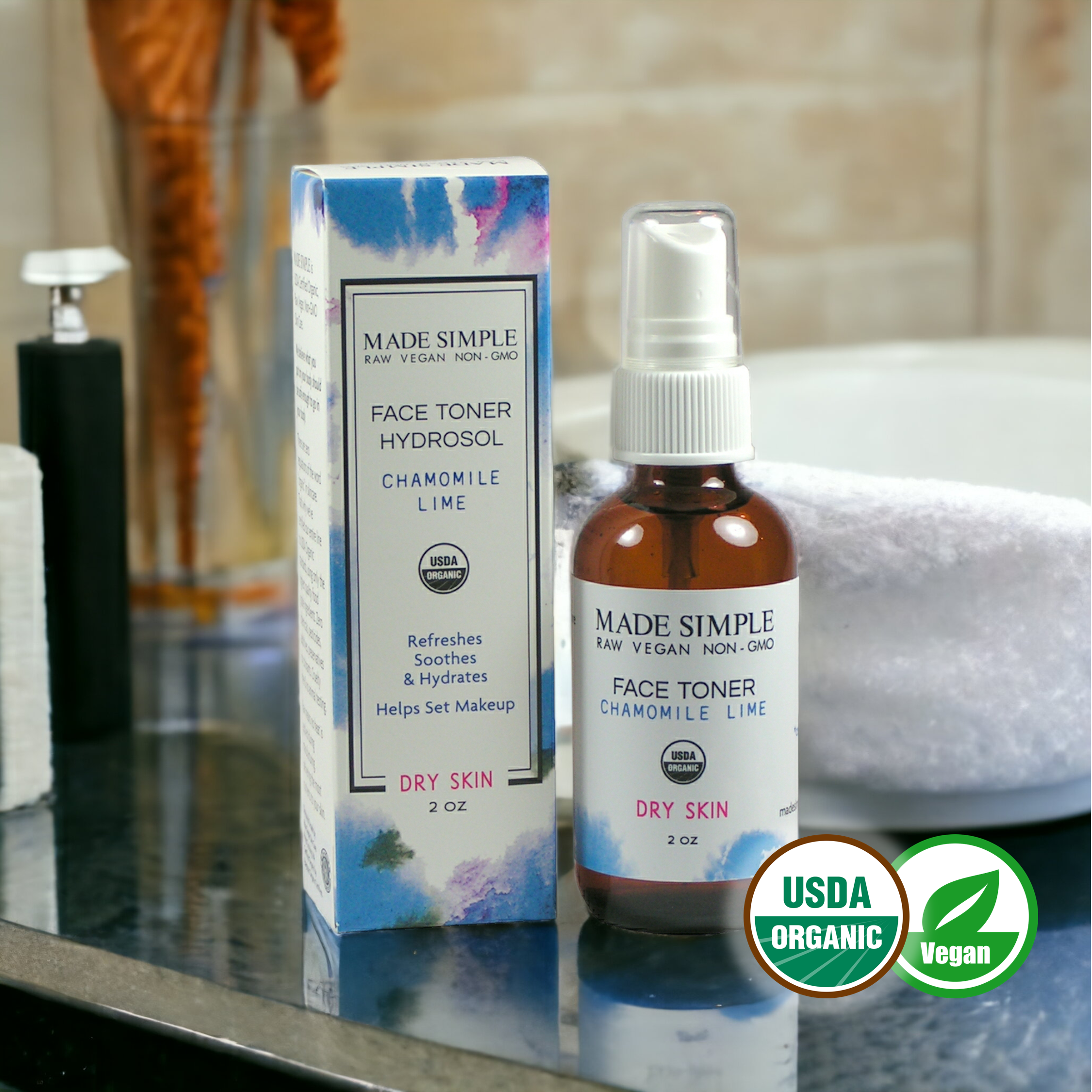 Made Simple Skin Care – Engroshandel Ansigtstoner – Kamille Lime Ansigtstoner til Tør Hud - Økologisk & Vegansk11