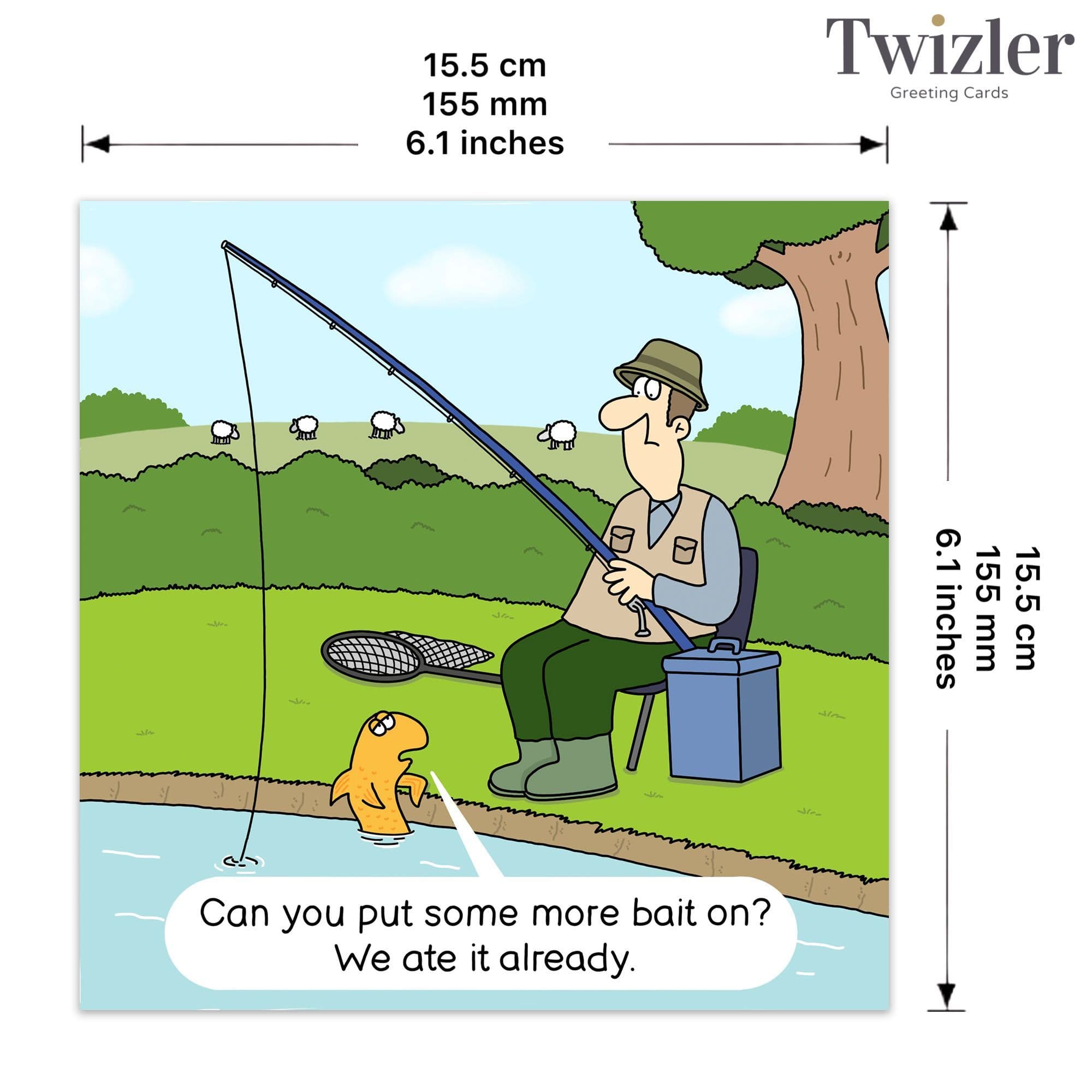 Twizler Ltd – wholesale Everyday greeting card – Funny Fishing Card - More Bait2