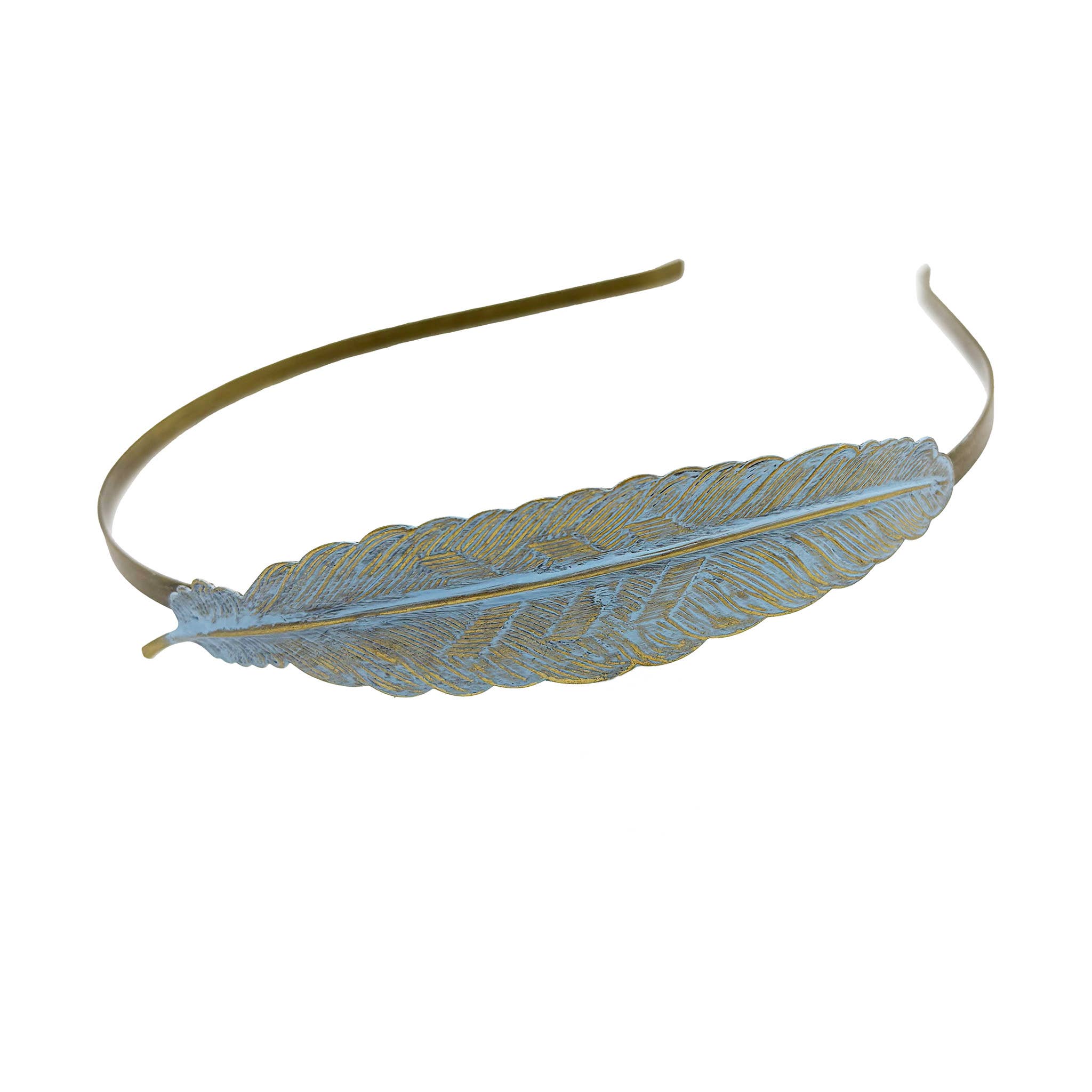 Gleeful Peacock - Wholesale Fashion Headband - Women's - Feather Quill Boho Statement Headband3