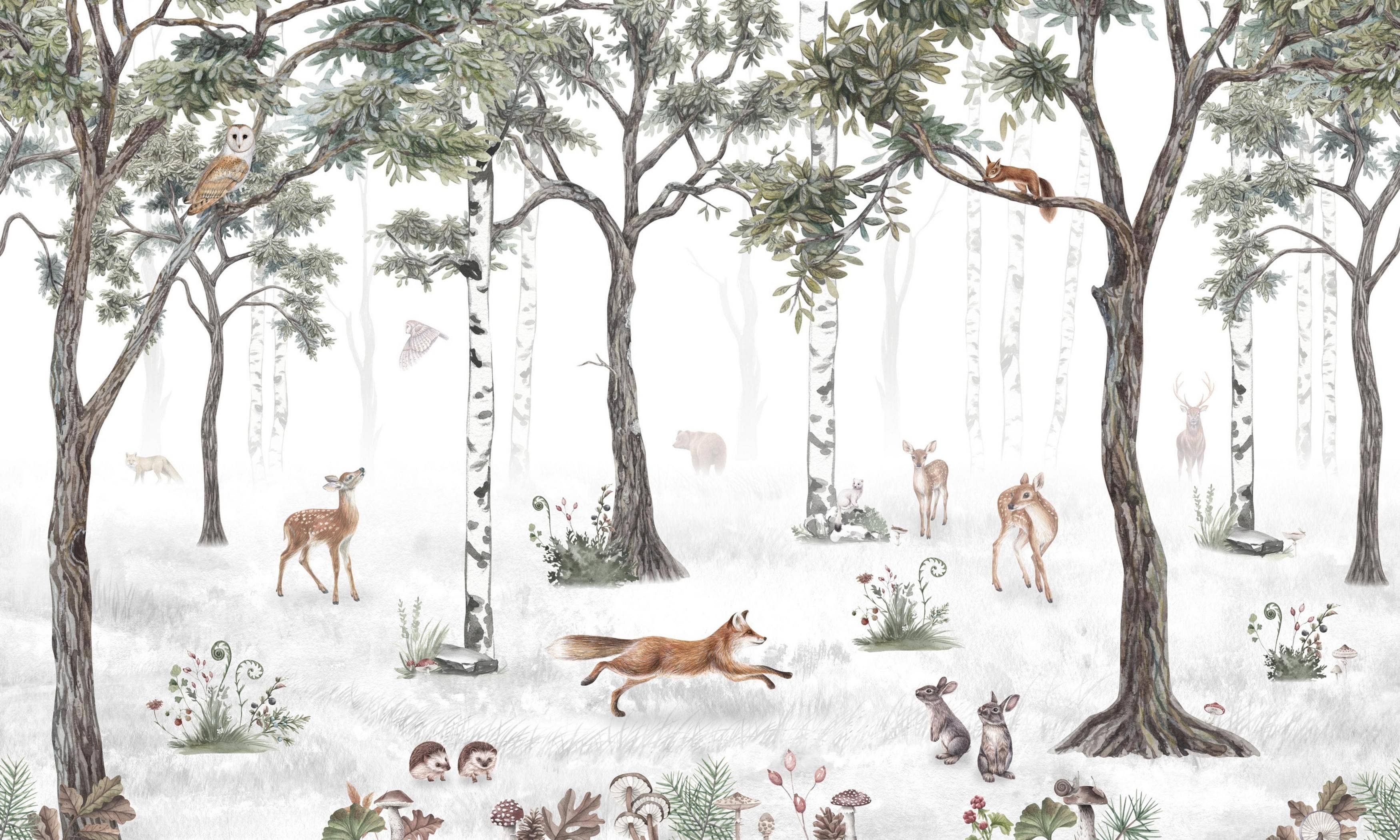 Tempaper & Co ® - Wholesale Wallpaper - Woodland Adventure Peel and Stick Wall Mural, 8' x 13'0