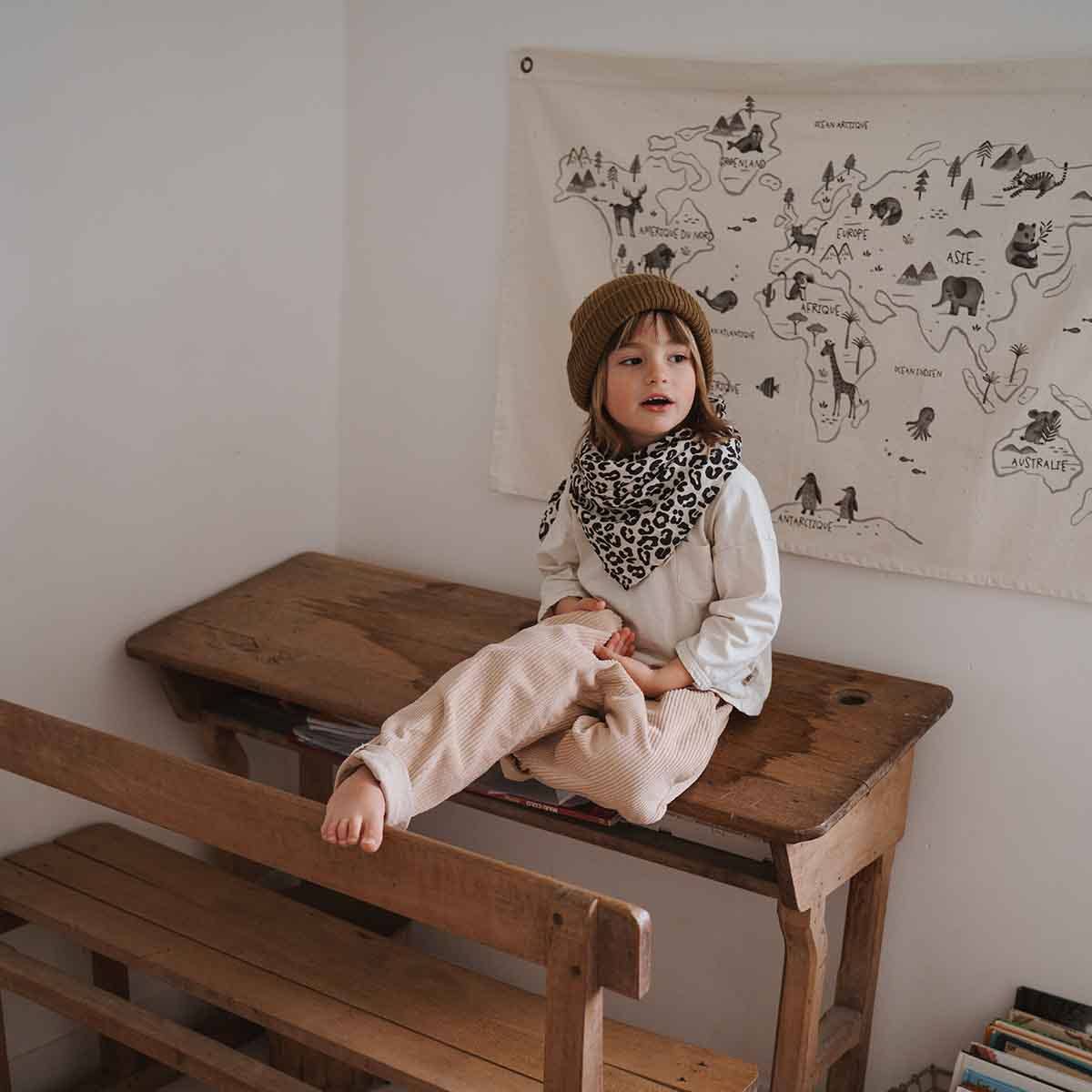 Rose in April - Venta al por mayor Juego de mantitas - Bebé - Manta envolvente Bianca con estampado de leopardo en color greige4