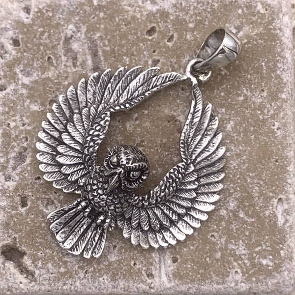 Sterling Silver Flying Owl Pendant for wholesale by Goddess Design Studio