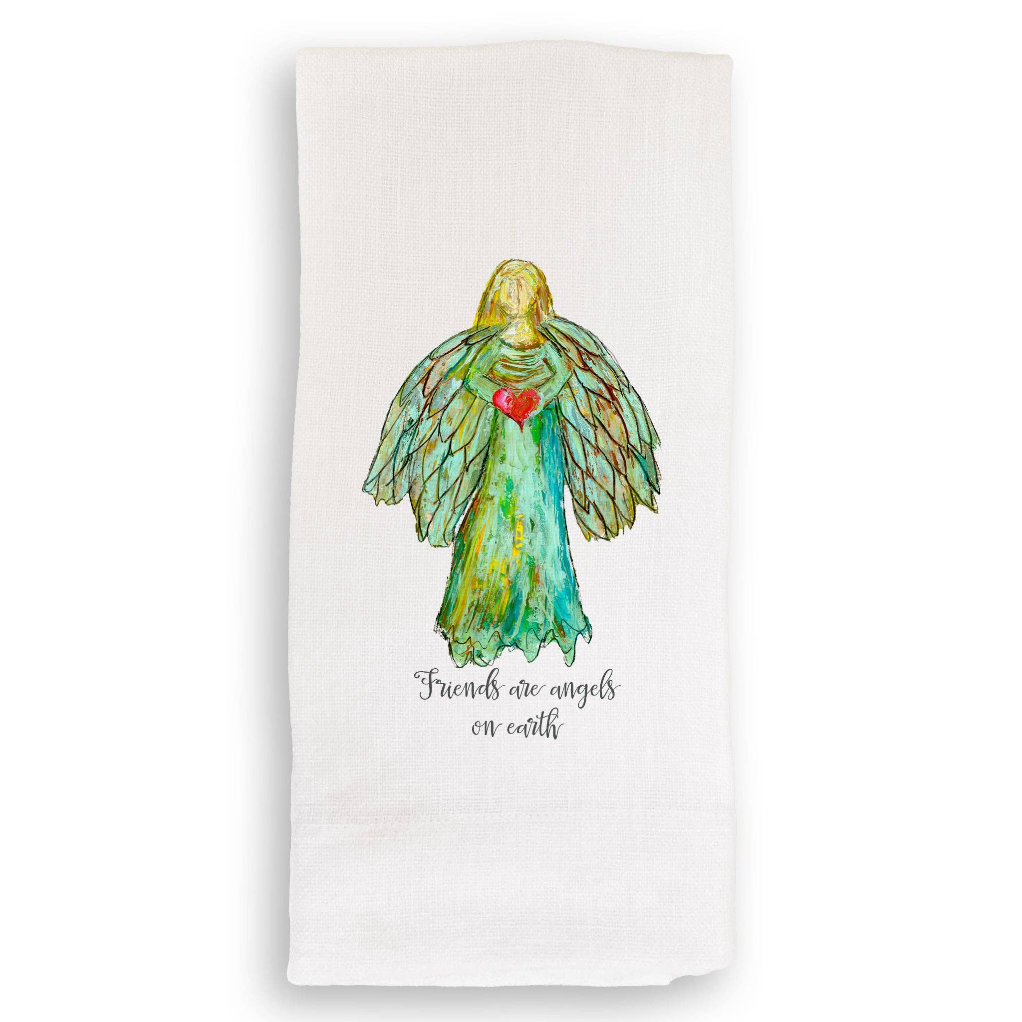 French Graffiti - Wholesale Tea Towel - Colorful Angel with Heart2