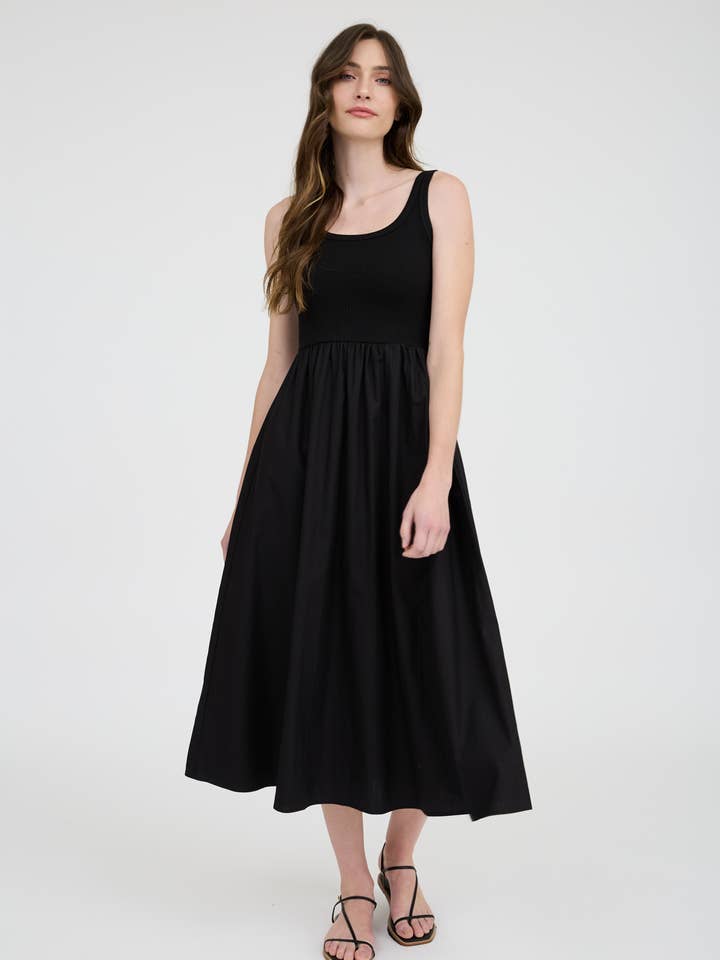 Blu Pepper - Wholesale Dress - Women's - MIX MEDIA TANK MIDI DRESS