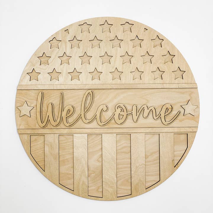 Welcome Stars and Stripes Patriotic - DIY Door Hanger for wholesale by Studio 29 Eleven