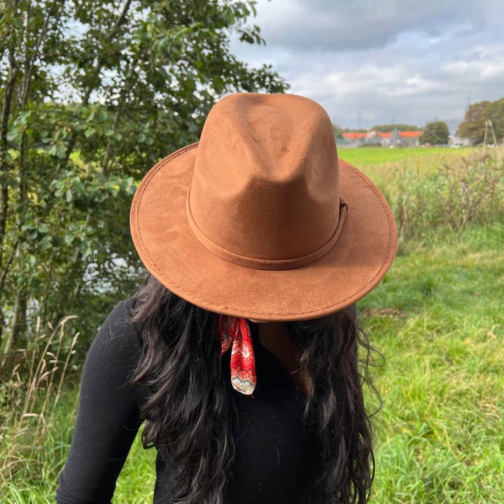 Sandoval Hats – wholesale Fedora - Dam – Tapalpa brun veganskt mocka-fedora, vattentät3