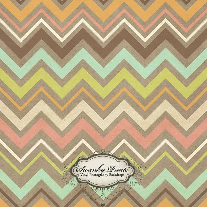 Nuovo articolo, motivo chevron pastello, 1,8 x 1,8 m, motivo a zig zag /vinile. per la vendita all'ingrosso da parte di Swanky Prints