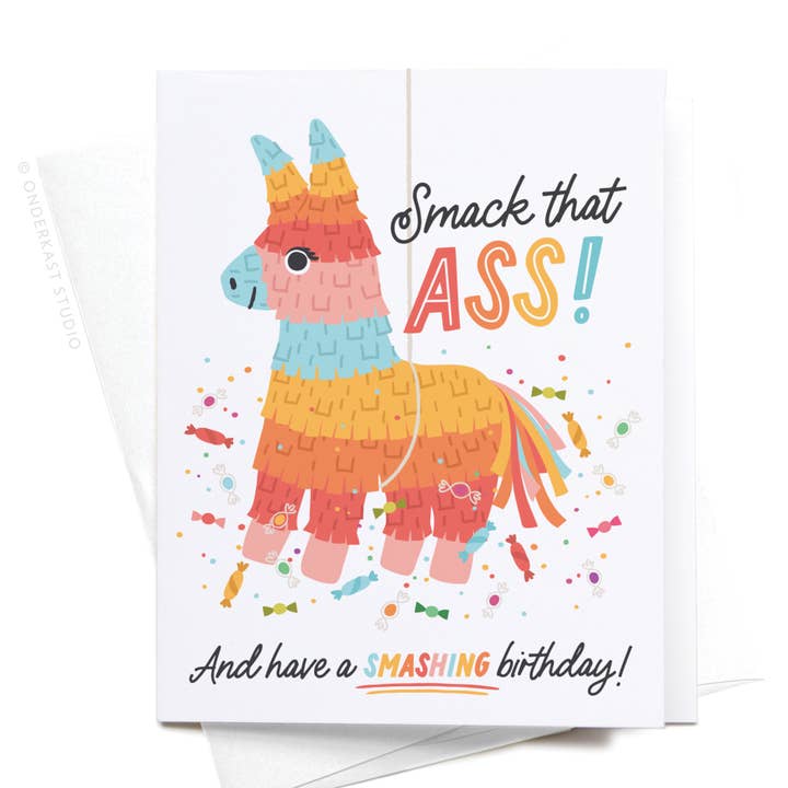 Onderkast Studio - Wholesale Birthday Card - Smack That Ass Piñata Greeting Card