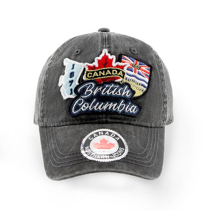 Northern Icons Creations INC - Vente Casquette de baseball – unisexe - Casquette de province avec broderie patch Colombie-Britannique